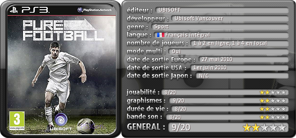 Pure Football Test complet PS3 Xbox 360 tableau