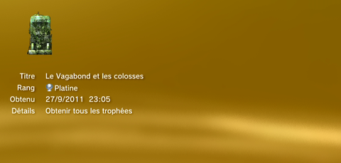Shadow of Colossus - Trophées PLATINE