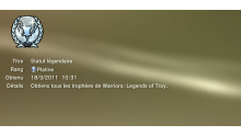 Warrior legend of troy - trophees - PLATINE -  1