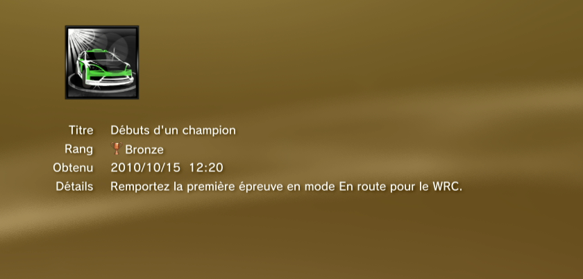 WRC FIA WORLD RALLY Championshipl ps3 Trophees MASQUES 01