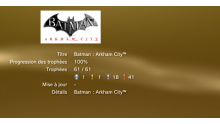 Batman Arkham City avec DLC trophées LISTE