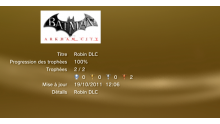 Batman Arkham City ROBIN DLC trophées LISTE