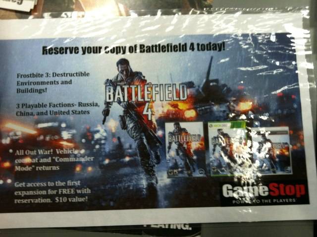 Battlefield 4 GameStop flyers leak