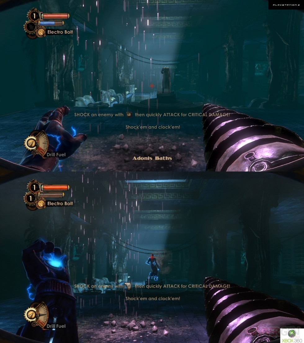 Bioshock 2 comparatif Xbox 360 PlayStation 3 PS3 2