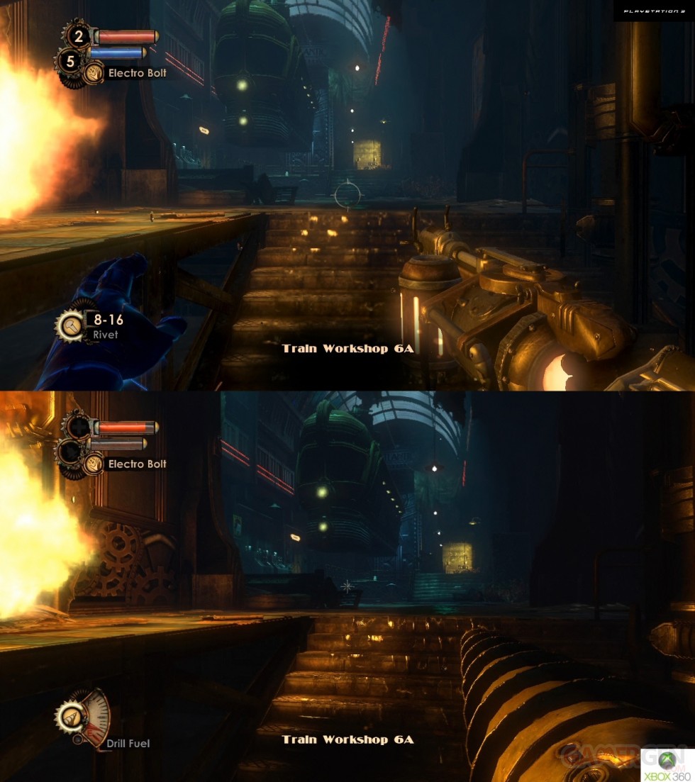 Bioshock 2 comparatif Xbox 360 PlayStation 3 PS3 4