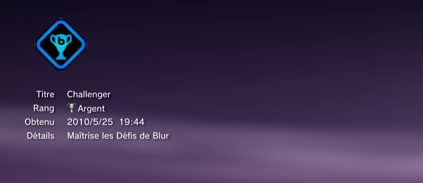 BLUR trophees ARGENT 9