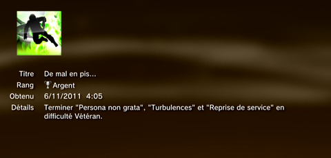 Call of Duty MW3 - Modern Warfare 3 - Trophées - ARGENT  2