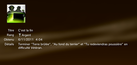 Call of Duty MW3 - Modern Warfare 3 - Trophées - ARGENT  6