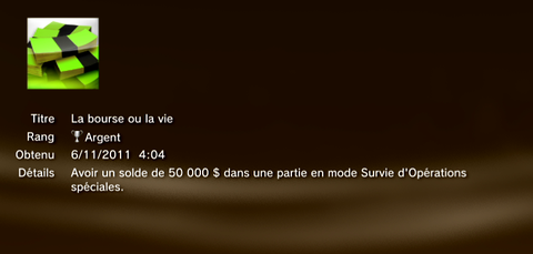 Call of Duty MW3 - Modern Warfare 3 - Trophées - ARGENT  9