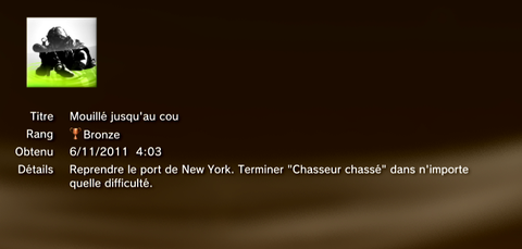 Call of Duty MW3 - Modern Warfare 3 - Trophées - BRONZE 03