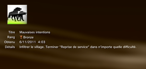Call of Duty MW3 - Modern Warfare 3 - Trophées - BRONZE 06