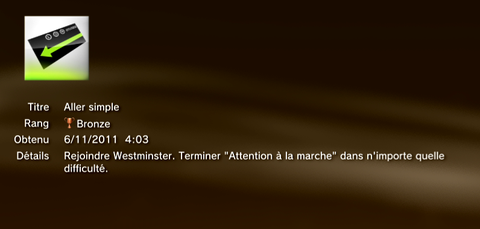 Call of Duty MW3 - Modern Warfare 3 - Trophées - BRONZE 07