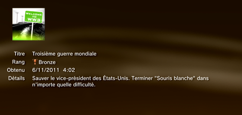 Call of Duty MW3 - Modern Warfare 3 - Trophées - BRONZE 08