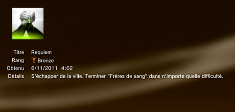 Call of Duty MW3 - Modern Warfare 3 - Trophées - BRONZE 13