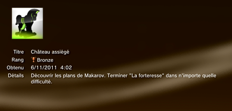 Call of Duty MW3 - Modern Warfare 3 - Trophées - BRONZE 14