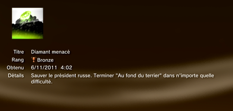 Call of Duty MW3 - Modern Warfare 3 - Trophées - BRONZE 16