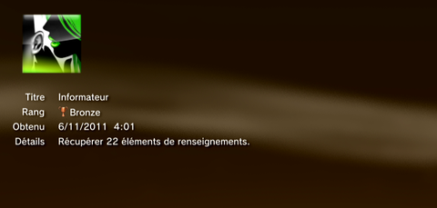 Call of Duty MW3 - Modern Warfare 3 - Trophées - BRONZE 19