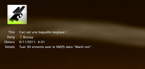 Call of Duty MW3 - Modern Warfare 3 - Trophées - BRONZE 20