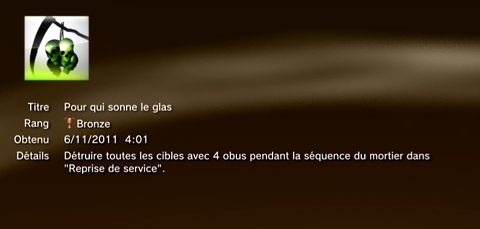 Call of Duty MW3 - Modern Warfare 3 - Trophées - BRONZE 22