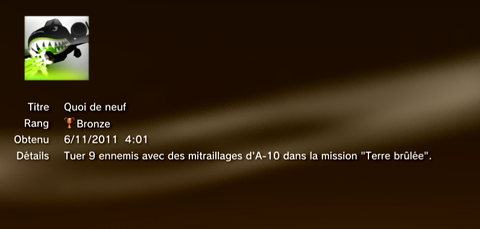 Call of Duty MW3 - Modern Warfare 3 - Trophées - BRONZE 26