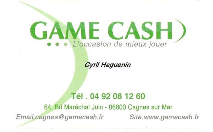 Carte visite game cash