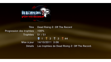 Dead Rising 2 - Off the record - Trophées - LISTE 1
