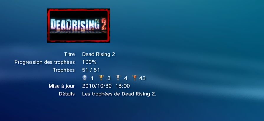 Dead Rising trophees LISTE PS3 PS3GEN 01