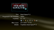 Dead Space 2 PS3 trophées LISTE 1