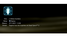 Dead Space 2 trophées PS3 MASQUES 01