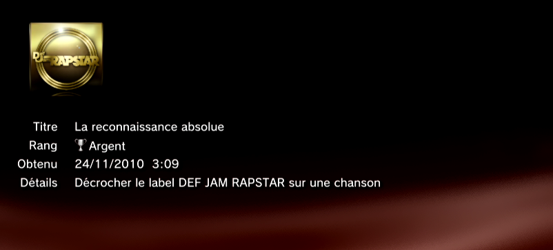 Def Jam Rapstar Trophees ARGENT 1