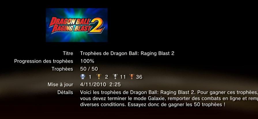 Dragon Ball Raging Blast 2   trophees LISTE PS3 PS3GEN 01