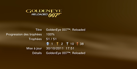 GoldenEye 007 Reloaded - Trophées - LISTE