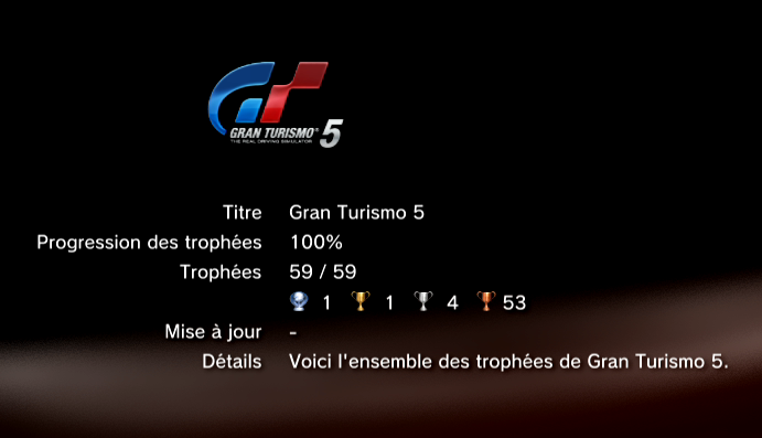 Gran Turismo 5 trophees LISTE     1