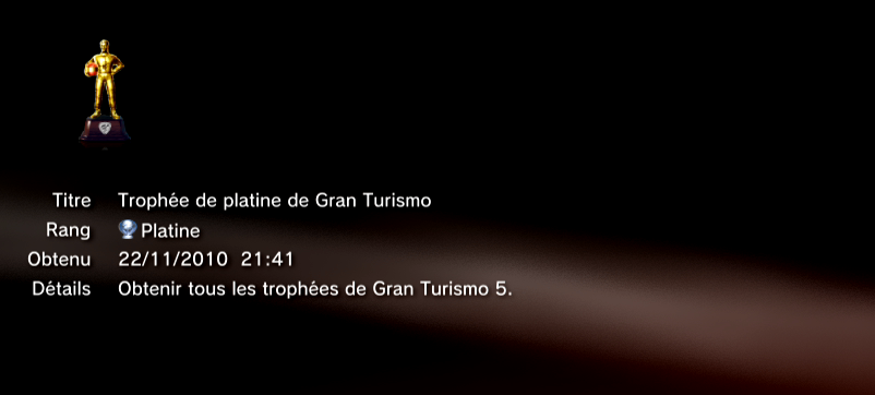 Gran Turismo 5 trophees PLATINE    1