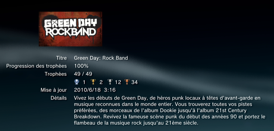 GREEN DAY Rock Band trophees BRONZE     36
