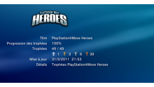 Heros Playstation Move - Trophees - LISTE - 1