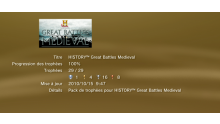 history great battle medieval ps3 trophees LISTE 01