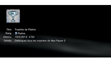 Max Payne Trophées PLATINE -  1