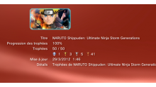 Naruto Shippuden UNSG - trophées - LISTE