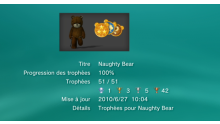 Naughty Bear trophees liste 1