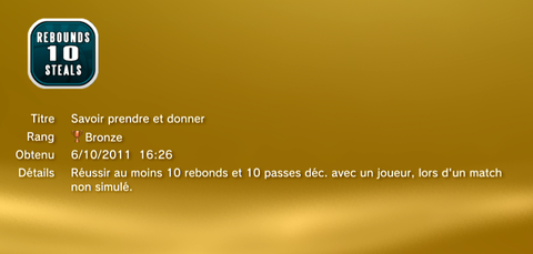NBA 2K12 - Trophées - BRONZE - 18
