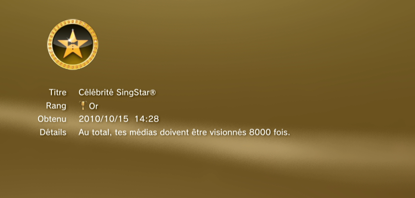 Singstar + guitar ps3 Trophees OR 01