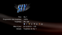 Sly Trilogy - Sly 1 - trophees LISTE 1