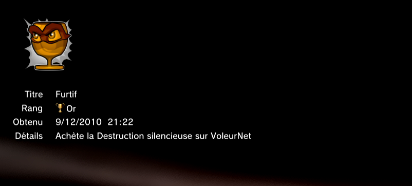 Sly Trilogy - Sly 2 - trophees OR 4