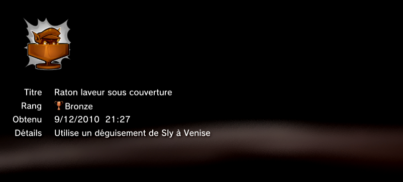 Sly Trilogy - Sly 3 - trophees BRONZE 3