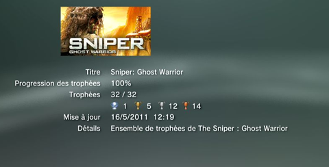 Sniper Ghost Warrior trophees LISTE 01