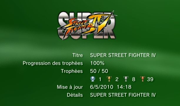Super Street Fighter IV trophee liste 1