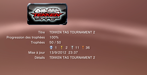 Tekken Tag Tournament 2 - Trophées LISTE  1