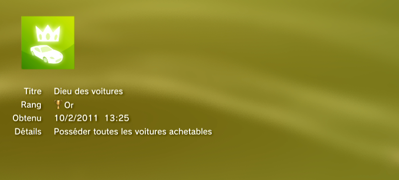 Test Drive Unlimited 2 - Trophees - OR 3