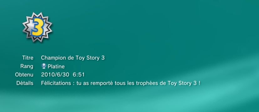 Toy Story 3 Trophees masque cache platine     1